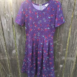 Lularoe Amelia Sz L Purple Print